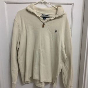 Mens L Polo 1/2 zip sweater
